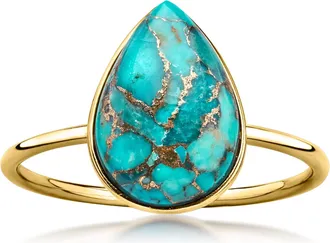 Ross-Simons Turquoise Ring in 10kt Yellow Gold