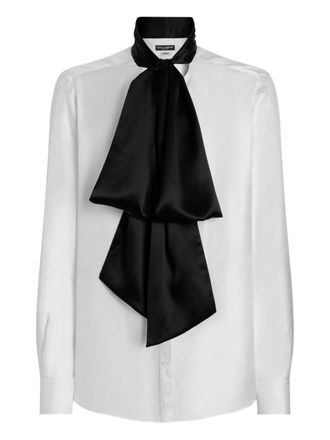 Dolce & Gabbana pussy bow-collar shirt - men - Silk - 37 - White