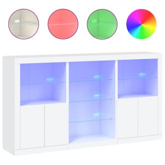 Berkfield Home Sideboard with LED Lights White 181.5x37x100 cm