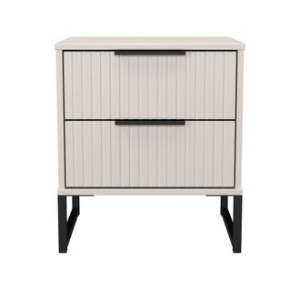 Lewis's Fluted 2 Drawer Bedside in Kashmir Matt - Ready Assembled - Lewiss Home | TJ Hughes