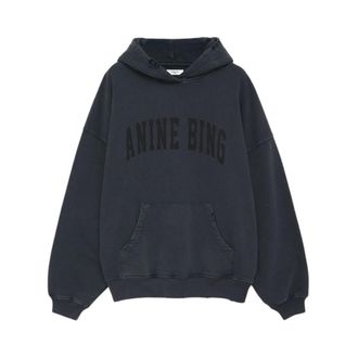 Anine Bing Harvey Sweatshirt - Dames - Hoodies - Zwart - L - Katoen - Hoodies & sweatvesten