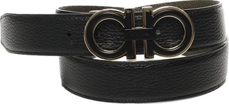 Ferragamo Gancini Riem van Kalfsleer - Heren - Riemen - Zwart - 105 CM - Leer - Accessoires