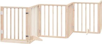 vidaXL Puerta Para Perros Con Puerta Plegable De 6 Paneles, 300 Cm, Madera De &Aacute;lamo Vidaxl