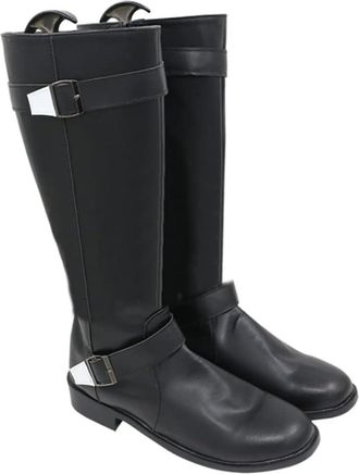 Generic Anime Cosplay Boots for Sakata Gintoki Stage Performance Props Shoes Halloween Comic Con Men Women (Black,10.5)