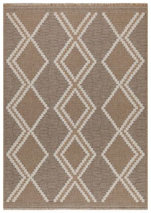 Nazar Rugs Alfombra interior/exterior aspecto yute escandinavo marr&oacute;n - 160x230