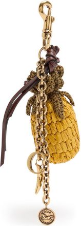 Chloé Pineapple Raffia bag Charm - Yellow - One Size