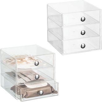 iDesign Stackable 3-Drawer Vanity Makeup Organizer - Set of 2 Clear at Nordstrom