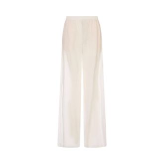 Fabiana Filippi Wide Trousers, female, White, Size: M Elasticated Palazzo Pants
