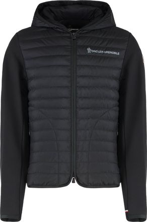 Moncler Mens Cardigan With Padded Front Panel Black Shell: Cotton Cardigans Sweater