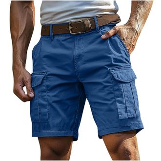Generic Cargo Shorts for Men UK Summer Elastic Waist Bermuda Hiking Work Mens Shorts with Zip Pockets Casual Knee Length Bermuda Outdoor Lightweight Jogger Gy