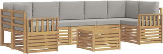 vidaXL Conjunto De Sof&aacute;s De Exterior 8 Uds. Blanco Y Gris Claro Vidaxl