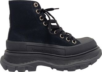 Alexander McQueen Alexander McQueen Tread Slick laarzen in zwart canvas