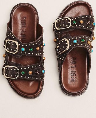 Bibi Lou Studded Double-Strap Slides