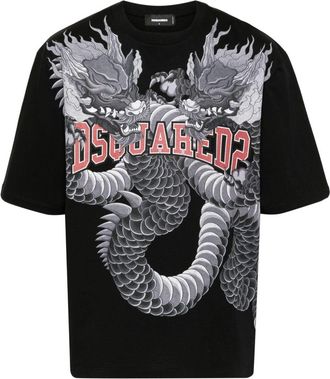 Dsquared2 logo-print cotton T-shirt - men - Cotton - S - Black
