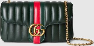 Gucci Jetset GG Marmont Small Shoulder Bag, Green, Leather