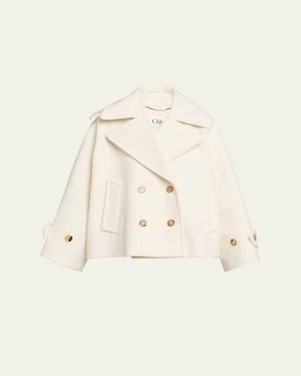 Chlo&eacute; Double-Breasted Wool Peacoat