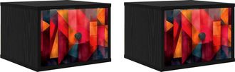 vidaXL Mesita De Noche De Pared Heesch 2 Uds. Roble Negro Vidaxl