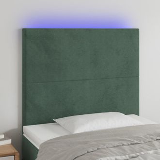 vidaXL Cabecero Con Luces Led Terciopelo Verde Oscuro 100x5x118/128 Cm Vidaxl