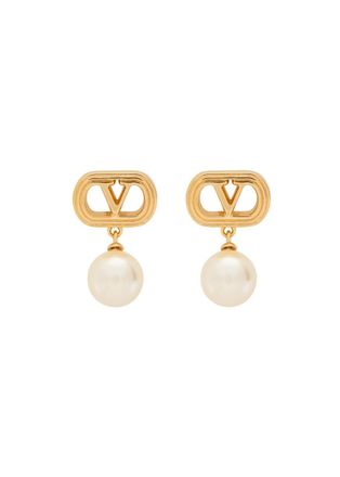Valentino Garavani Ovalette Vlogo Swarovski Pearl-embellished Earrings - One Size