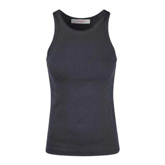 Jucca Sleeveless Tops, female, Black, Size: M Ribbed Tank Top