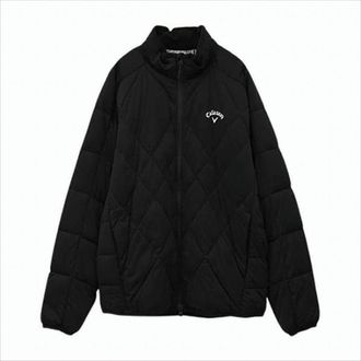 Callaway Quilted Black Casual Jacket With High Collar And Zipper Closure