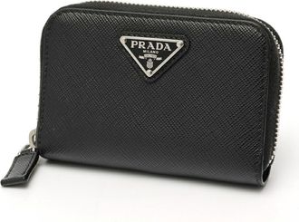 Prada Black Leather Coin Purse/Coin Case (Pre-Owned)