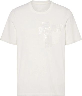 Maison Margiela Taped Cotton Jersey T-Shirt - Heren - T-shirts - Wit - L - Katoen - Tops
