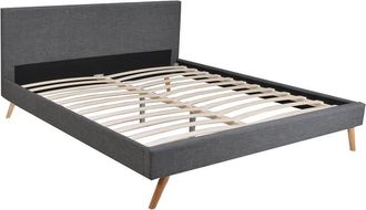 Weber Industries Cama 160x200 cm, tejido gris oscuro