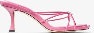 Jimmy Choo London Indiya 70mm Leather Mule Sandals, Brand Size 35.5 ( US Size 5.5 )