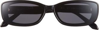 Quay Vibe Check 62mm Polarized Small Square Sunglasses in Black/Black Polarized at Nordstrom