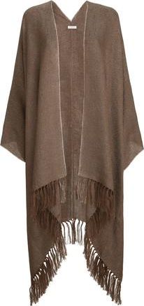 Brunello Cucinelli Linen cover poncho in Brown at Nordstrom, Size One Size Eu