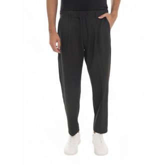 HUGO BOSS Sweatpants, male, Black, 3XL, Stretch Chino Trousers with Tie Waist