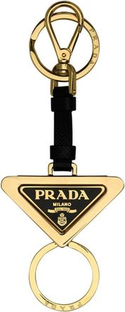 Prada triangle-logo keyring - Gold