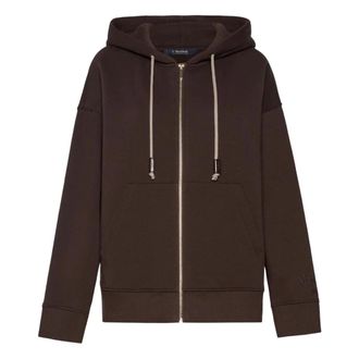 Max Mara Sudadera con capucha y cremallera - Sweatshirts & Hoodies - Mujer - Marr&oacute;n - M