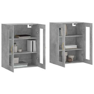 Berkfield Home Wall Mounted Cabinets 2 pcs Concrete Grey Engineered Wood