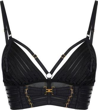 Elisabetta Franchi Ondergoed, Dames, Zwart, 2Xl, Tule, Tulle BH met elastische bandjes