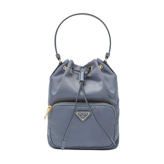 Prada Bucket Bags, female, Blue, Size: ONE SIZE Duet bucket bag