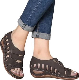 Generic Cocila Walking Sandals For Women Uk WomenS Shoes Flops Fashion Buckle Strap Summer Coffee, 3 Cream Size 6 Ladies Gold Strappy Heels Womens 6.5 Wide Fi