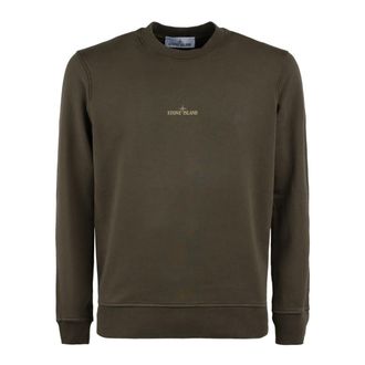 Stone Island Crewneck Sweatshirt With Institutional Five Print