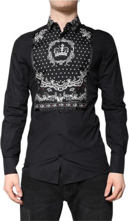 Dolce & Gabbana Casual Shirts, male, Black, Size: XS Gold Dress Shirt
