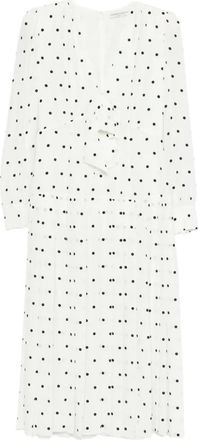Alessandra Rich Abito midi a pois - Bianco
