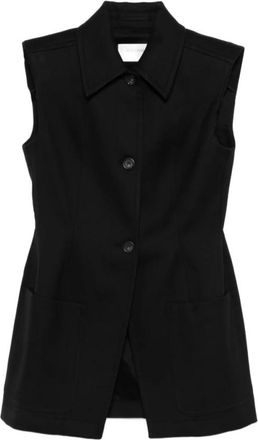 Sportmax Gabarra Jacket - Dames - Gillet - Zwart - 2XS - Katoen - Kostuums