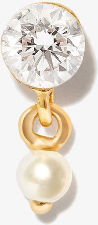 Maria Tash 18K Yellow Gold Invisible Set Dangle Pearl Diamond Earring - Womens - Diamond/18kt Yellow Gold