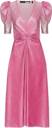 Rotate Sierina Jurk Gradi&euml;nt Pliss&eacute; - Dames - Casual kleedjes - Roze - XS - Polyester - Kleedjes