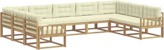 vidaXL Conjunto De Sof&aacute;s De Exterior 9 Uds. Blanco Y Crema Vidaxl
