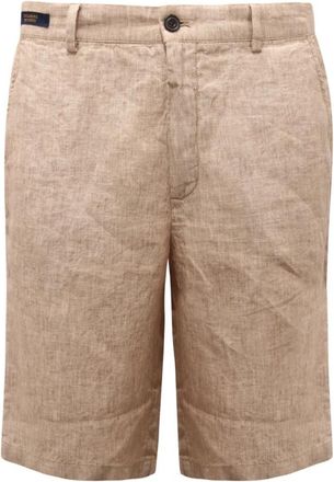 Paul & Shark Linnen Bermuda Shorts 6669At Model - Heren - Korte Broeken - Beige - XL - Linnen - Korte Broeken