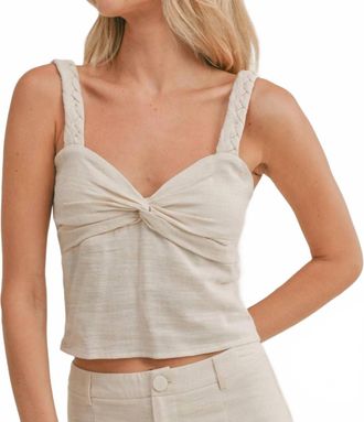 Sadie & Sage Glamping Crop Tank In Cream