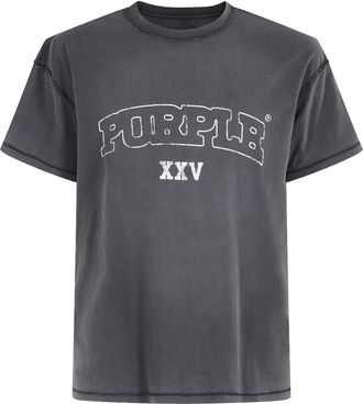 Purple T-shirt con logo - Grigio