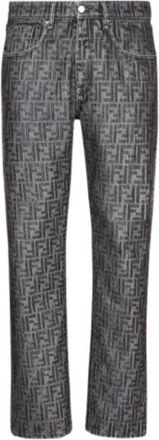Fendi Mens Straight Leg FF Jeans, Waist Size 30