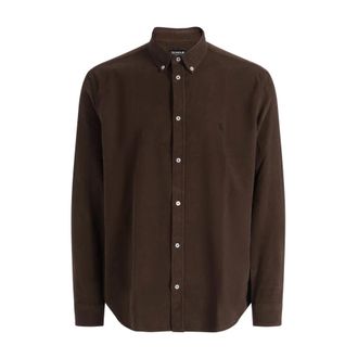 Dondup Regular-fit Shirt in Lightweight Corduroy - Heren - Overhemden - Bruin - Maat: M Corduroy